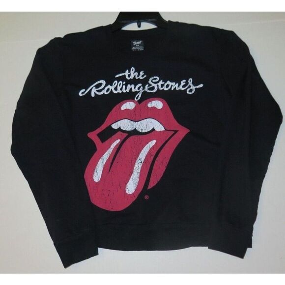 Bravado Women's Sz S Black "The Rolling Stones" Distressed Crew Neck Sweatshirt - Picture 3 of 3